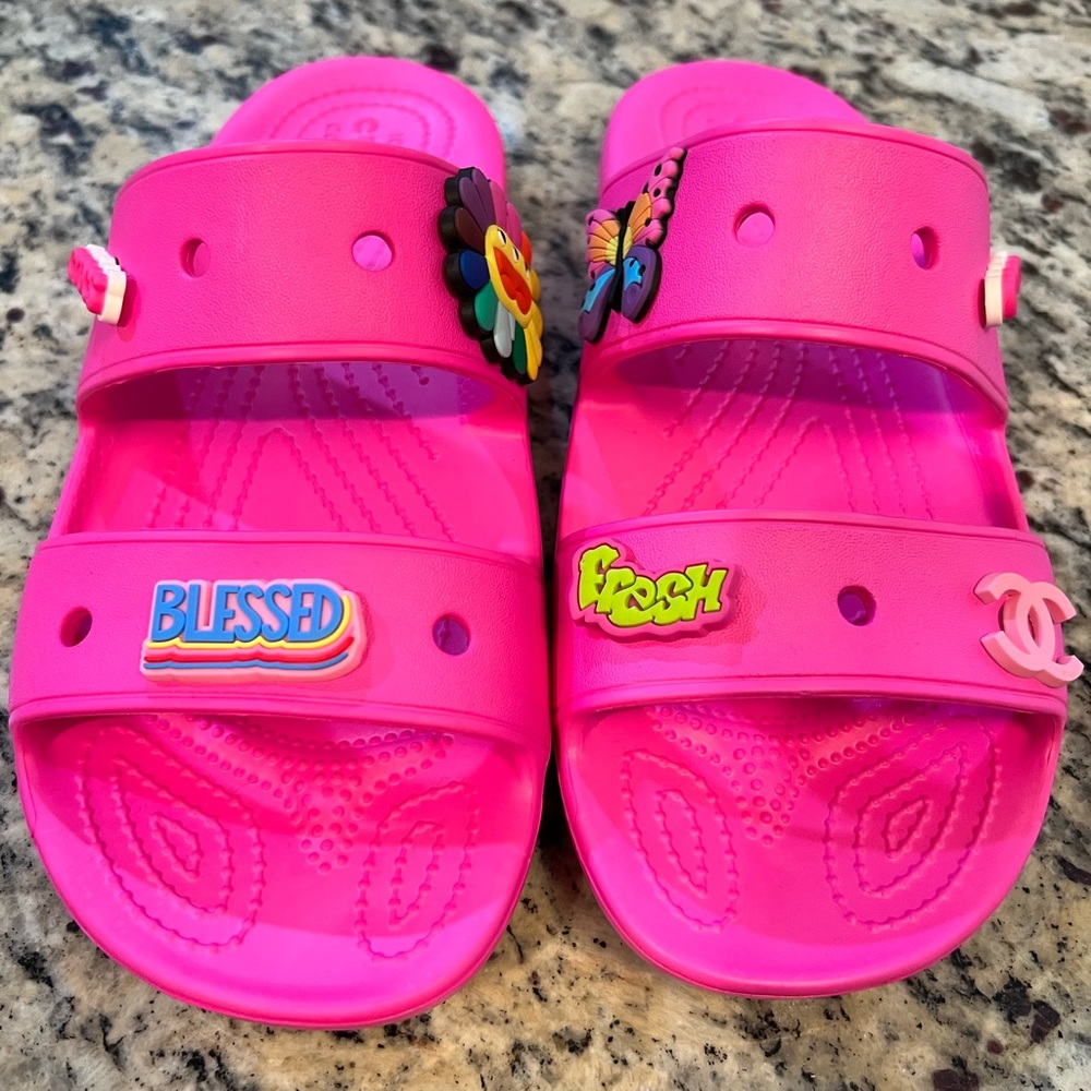 CROCS hot pink sandals